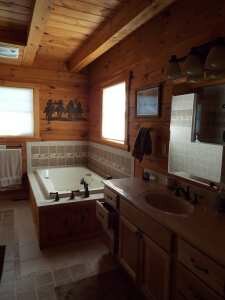 Crooked Creek Construction Log Home Interior Bath 2