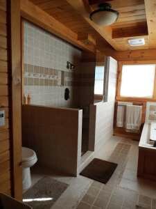 Crooked Creek Construction Log Home Interior Bath