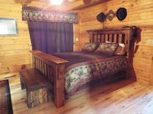 Crooked Creek Construction Log Home Interior Bedroom