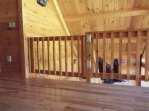 Crooked Creek Construction Log Home Interior Loft Fence With Gate