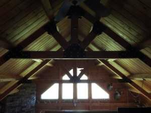 Crooked Creek Construction Log Home Interior Roof System