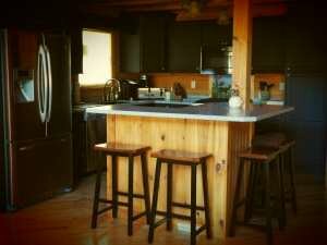 Crooked Creek Construction Log Home Interior bar