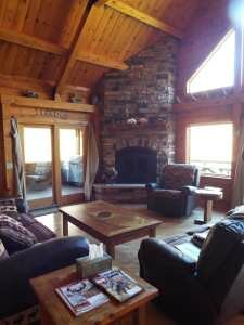Crooked Creek Construction Log Home Interior Great Room