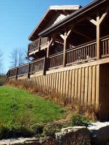 Crooked Creek Construction Log Home Exterior Deck 2