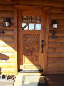 Crooked Creek Construction Log Home Exterior Front Door