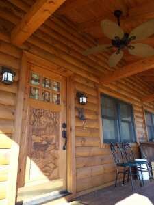 Crooked Creek Construction Log Home Exterior Front Porch