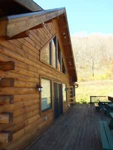 Crooked Creek Construction Log Home Exterior Side View